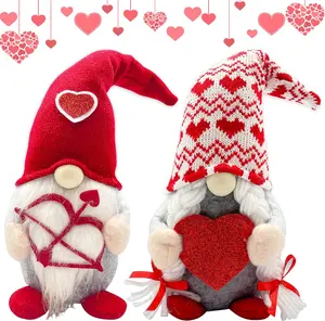 Valentines Day Decor - Valentines Day Decorations - Red Valentine Couple Plush Gnomes Decorations for Home, Indoor, Office - Valentine Gifts for Her, Girls - Romantic Anniversary Vday Gift