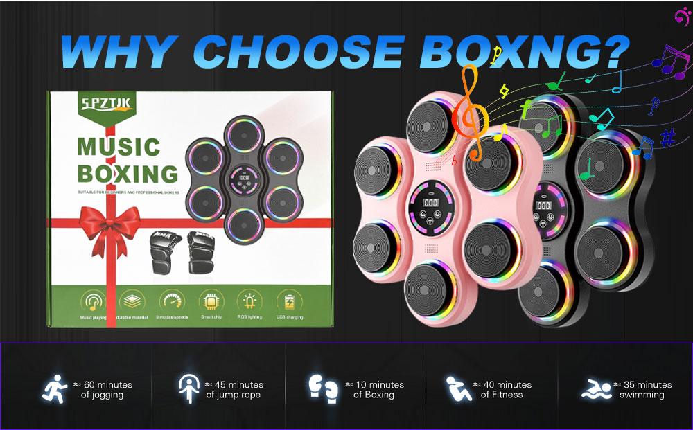 【Christmas gifts】Music Boxing Machine, Boxing Wall Mount Machine For Adult, Smart Boxing Traineing Machine With Boxing Gloves, Boxing Workout Equipment Target For Home, Office, Gym (Upgrade)