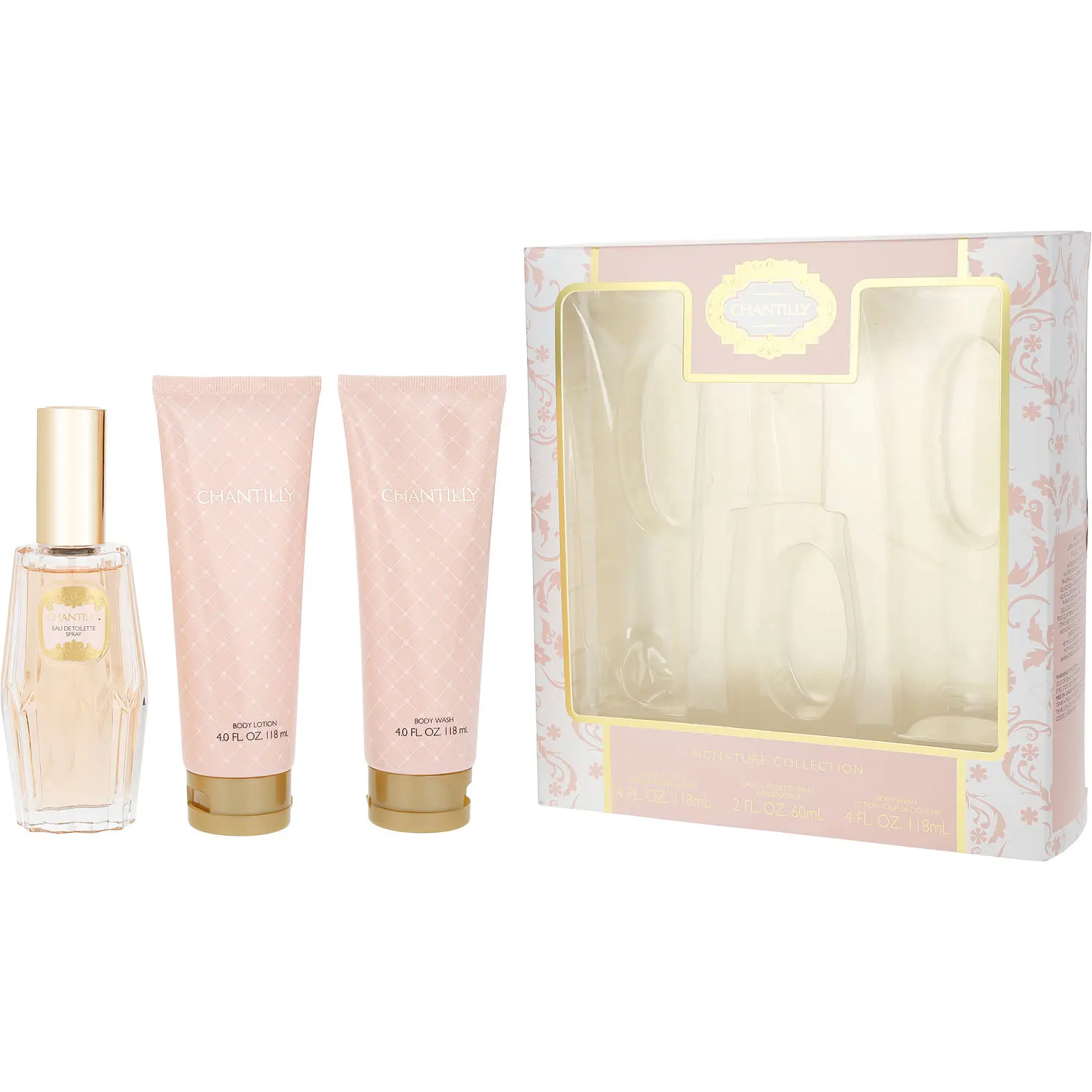 Chantilly Set-Edt Spray 2 Oz & Bath & Shower Gel 4 Oz & Body Lotion 4 Oz For Women