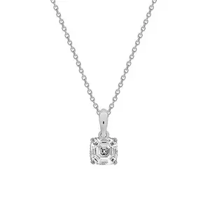 Radiance by Absolute™ Asscher Cut and Round Solitaire Pendant Necklace
