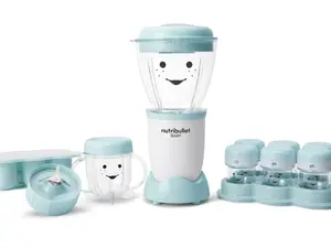 NutriBullet NBY-50100 Baby Complete Food-Making System, 32-Oz, White, Blue, Clear