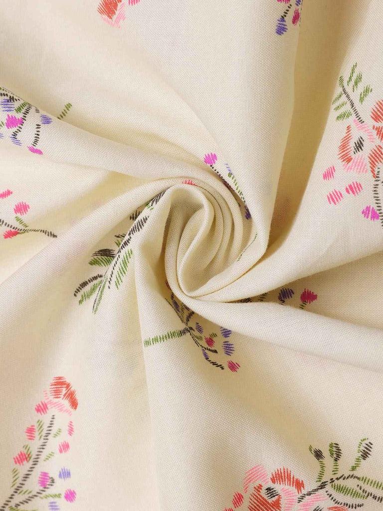 PURE COTTON BEIGE 1940S PUFF SLEEVES FLORAL DRESS Casual Womenswear Cute Summer Fitted Vneck Shortsleeve