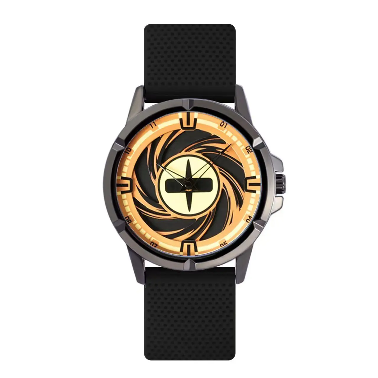 Anime Rotating Dial Wristwatch Trendy Bold Color Design with Silicone Strap for Sports Trendsetters