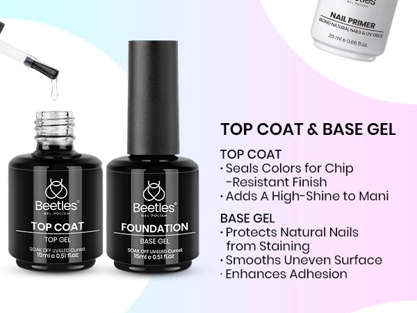 Beetles Nail Prep Kit Nail Dehydrator and Primer Nail Care Tool Kit 20ml Large Capacity Acid-Free & Hema-Free Dehydrate Bond Primer with Manicure Tools for Acrylic Nail for Women