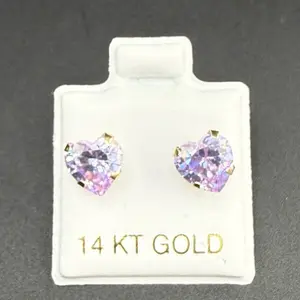 14k gold Purple Heart earrings