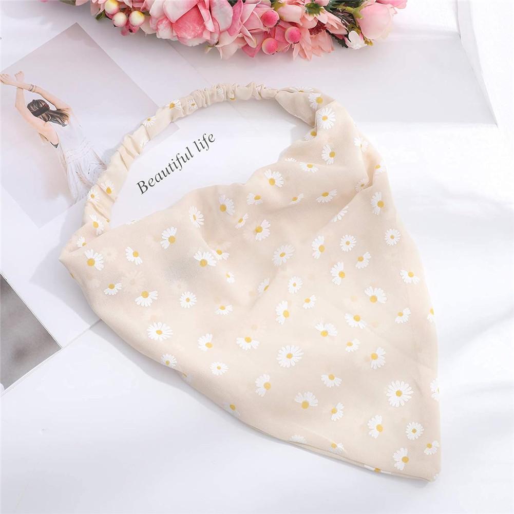 3PCS/Set Floral Printed Elastic Hair Scarf Headband Chiffon Head Kerchief Headband Floral Hair Scarves Hair Clips Hair Bandanas