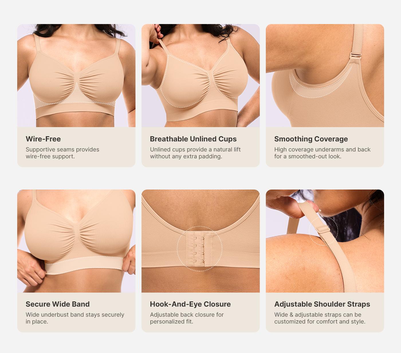 Shapellx ZeroFeel Wireless Bra – Wide Band & Cross-Back Support Sales
