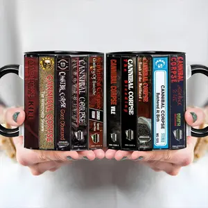 [Sale Up To 35%] Cannibal Corpse Albums Cassette Retro Music Accent Mug, Death Metal Coffee Mug, Extreme Metal Album Mug for Metal Fans