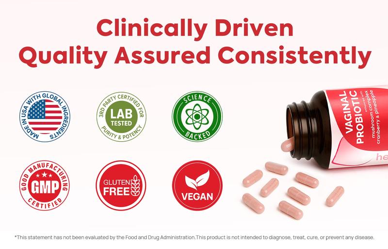 HerAuré Women’s Probiotics - pH Balance, Odor Control, Flora Health, Moistening, Tightening - With 7 Billion CFU Probiotic, Prebiotic, 7-in-1 Mushroom Blend, Cranberry, Pineapple - 60 Capsules (Pack of 1), Self-Care Gift,Black Friday HerAuré Women’s Probiotics - pH Balance, Odor Control, Flora Health, Moistening, Tightening - With 7 Billion CFU Probiotic, Prebiotic, 7-in-1 Mushroom Blend, Cranberry, Pineapple - 60 Capsules (Pack of 1), Self-Care Gift,Black Friday