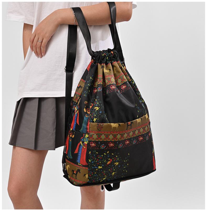 Foldable Drawstring Lightweight Backpack Portable Stylish Large Capacity Travel Storage Bag Basketball Bag