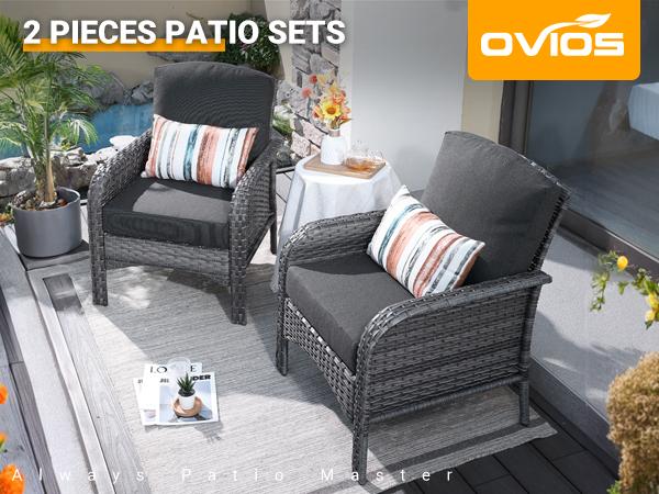 【2 Packages Shipping】Ovios 4 Pieces Patio Furniture Set, Outdoor Wicker Sofa with Coffee Table, Chairs, All Weather High Back Rattan Loveseat Couch with Comfy Cushions 【2 Packages Shipping】Ovios 4 Pieces Patio Furniture Set, Outdoor Wicker Sofa with Coffee Table, Chairs, All Weather High Back Rattan Loveseat Couch with Comfy Cushions