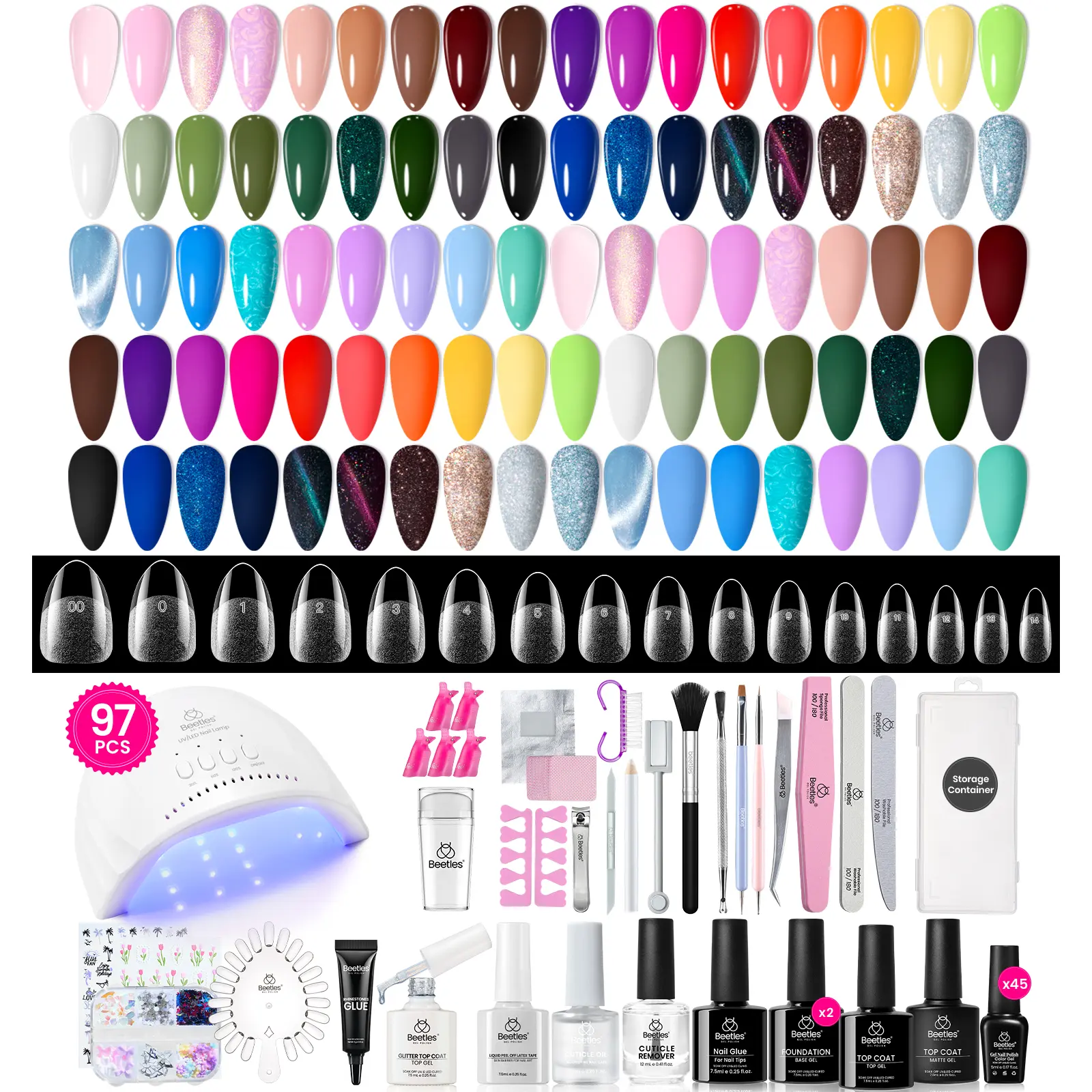 Beetles Gel Nail Polish Kit with U V Light Gel Polish Set Base Top Coat All Season Gel Polish Starter Kit Manicure DIY Tools Gift for Women Girls #Summervibes