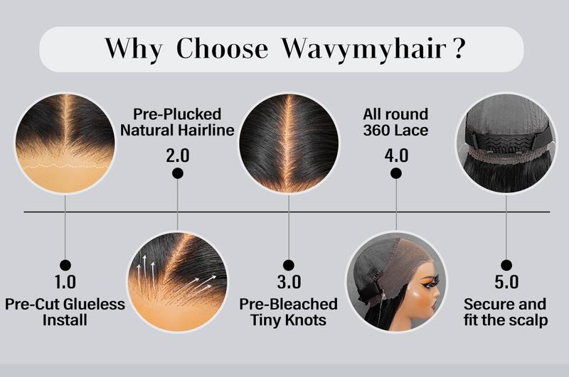 Wavymy 360 Straight Invisi Drawstring Wear Go Glueless Pre-Bleached And Pre-Cut Lace Wigs Flexi-Fit Glueless Water Wave Wigs 180% Density Human Hair Wavymy 360 Straight Invisi Drawstring Wear Go Glueless Pre-Bleached And Pre-Cut Lace Wigs Flexi-Fit Glueless Water Wave Wigs 180% Density Human Hair