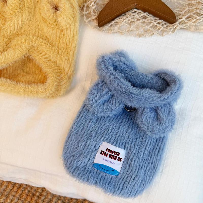 Pet Clothes Hoodie Warm Comfortable Thickened With Leash Ring Kitty Bichon Frise Maltese Schnauzer Winter For Small Medium Dog Cat D00025