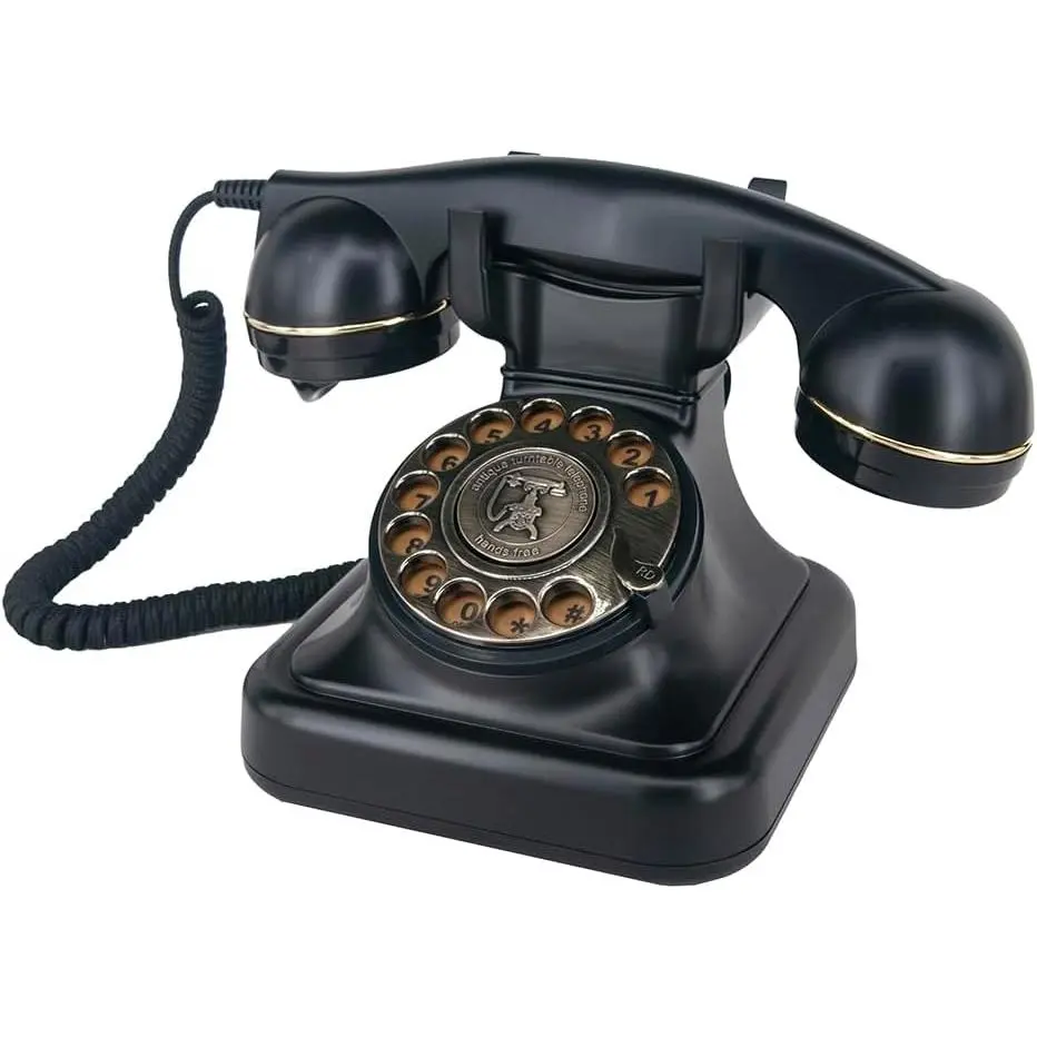 Rotary Phone,  Landline Rotary Black  Phone,  for  and Office Desk.