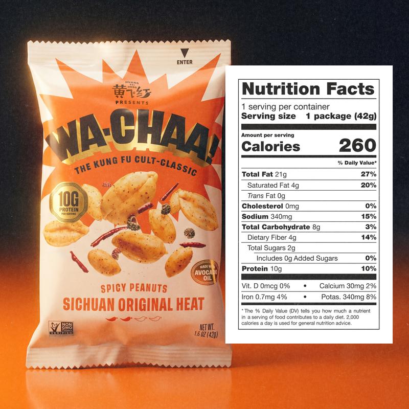 WA-CHAA! Original Heat Spicy Sichuan Peanuts - 1.5oz (24 pack)