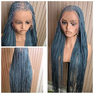 All gray knot less braided wig fulllace wig
