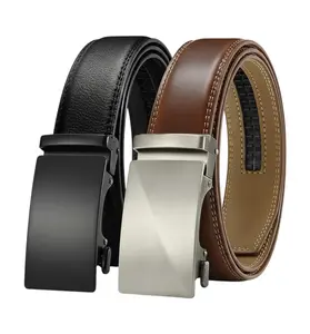 Men's Genuine Ratchet Leather Belt Men 2 Pack - Customizable Fit, Effortless Style (35mm)