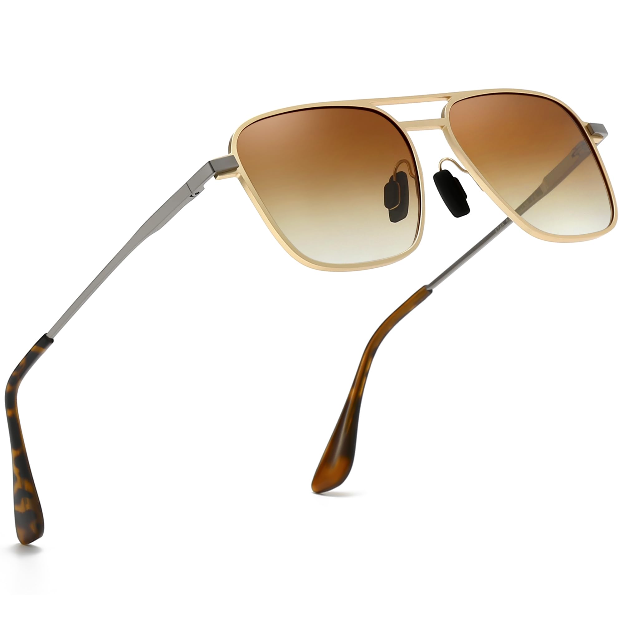 SUNGAIT Men's Military Polarized Aviator Sunglasses UV400 Protection Unisex HD Lens Bayonet Temples for Outdoor Activities