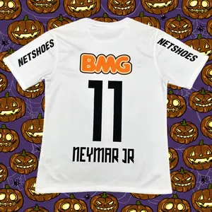 2012 2013 Home White RetroNo.11Neymars Short Sleeved Soccer Jersey