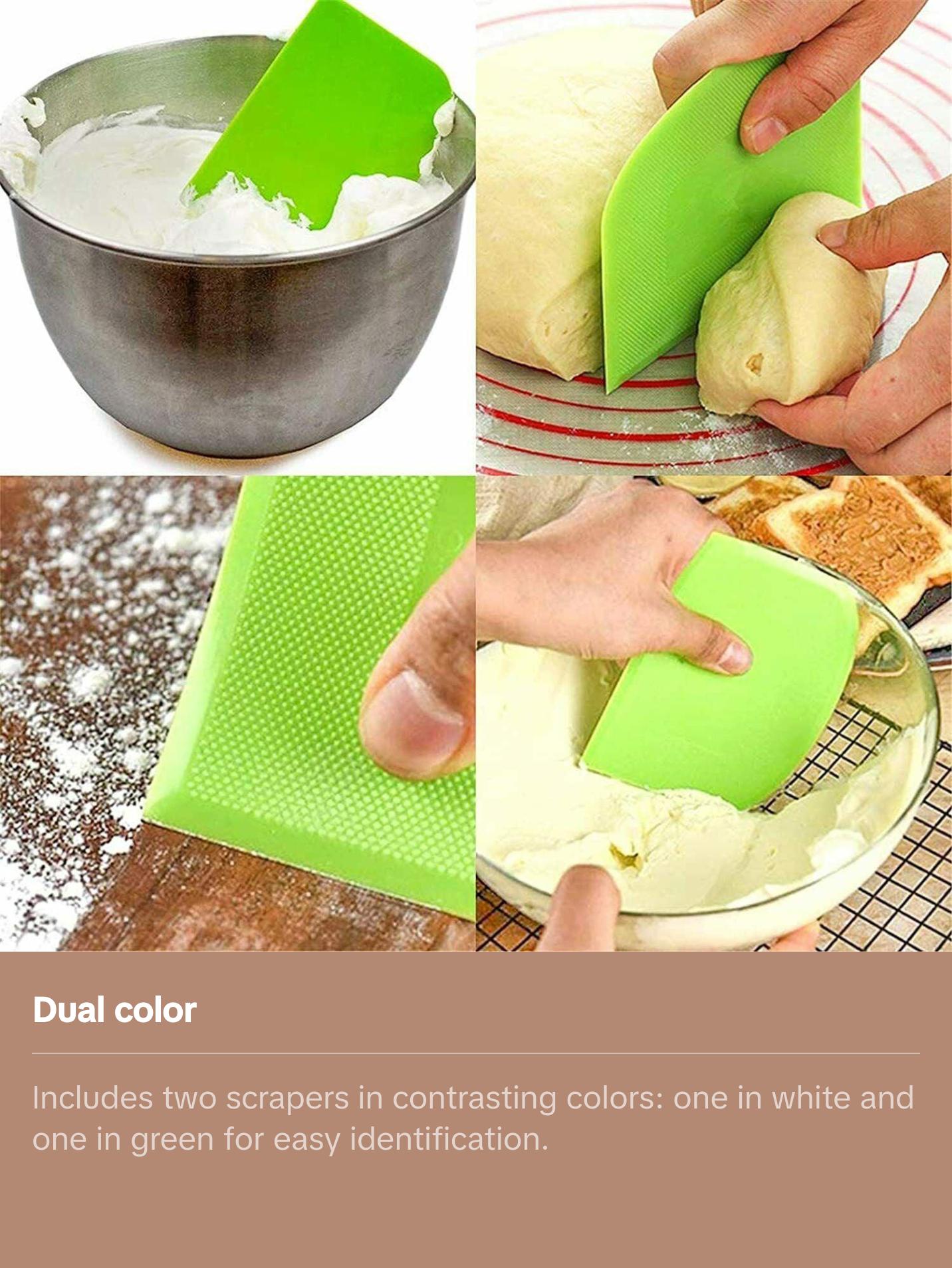 2 PCS Plastic Dough, Bowl,  Bench Scraper
