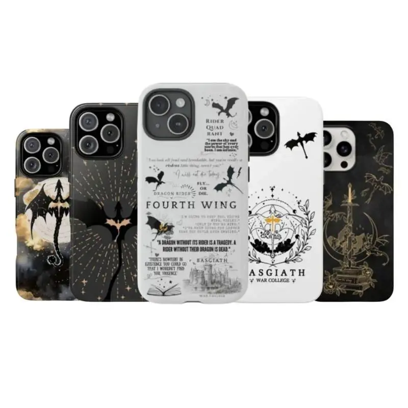 Fourth Wing Dragon Rider Phone Case – Fantasy Bookish Gift Cover Suitable for iPhone 17-11 Pro Max/Plus and  Samsung Galaxy S23-25