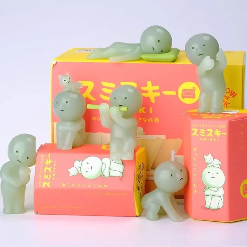 SMISKI Series Mini Figure Collection| Glow in The Dark Blind Box Collectible Yoga & Gym Desk Decor