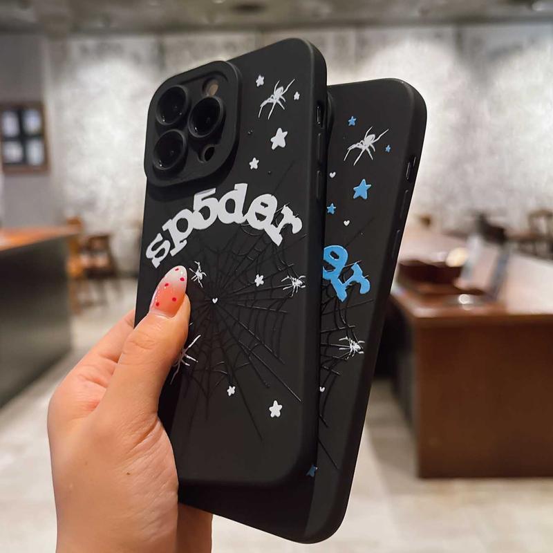 Dark Spider Web Design Tpu Anti-Drop Phone Case Set, Soft Full Coverage for iPhone  17 16 15 14 13 12 11 Pro Max Plus X XS XR mini Creative Gift for Couples & Friends