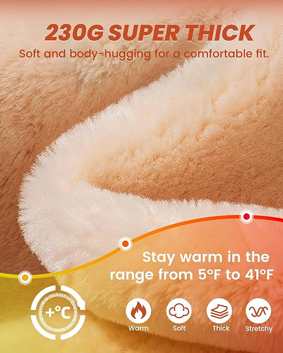 Women's Tights, Fleece Lined Thick Leggings, High Waist Elasticity Thermal Pantyhose Warm Womenswear, Winter Basic Minimalist Underwear, Thickness,Slims & Shapes Body