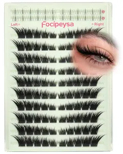 Fox Eye Eyelash Clusters Natural Volume Lashes Clusters Cat Eye Lash Extensions Wispy Cluster Eyelash Extensions Lightweight Waterproof Eyelashes Extension for Effortless Volume Salon Effect Lash