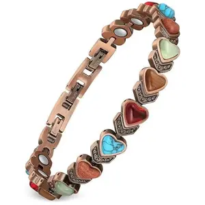 Antique Bronze Turquoise & Magnet Stone Bracelet for Women, Vintage & Fashion Style, Perfect Gift for Best Friend, Girlfriend & Mom