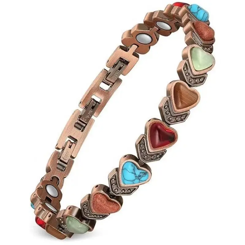 Antique Bronze Turquoise & Magnet Stone Bracelet for Women, Vintage & Fashion Style, Perfect Gift for Best Friend, Girlfriend & Mom