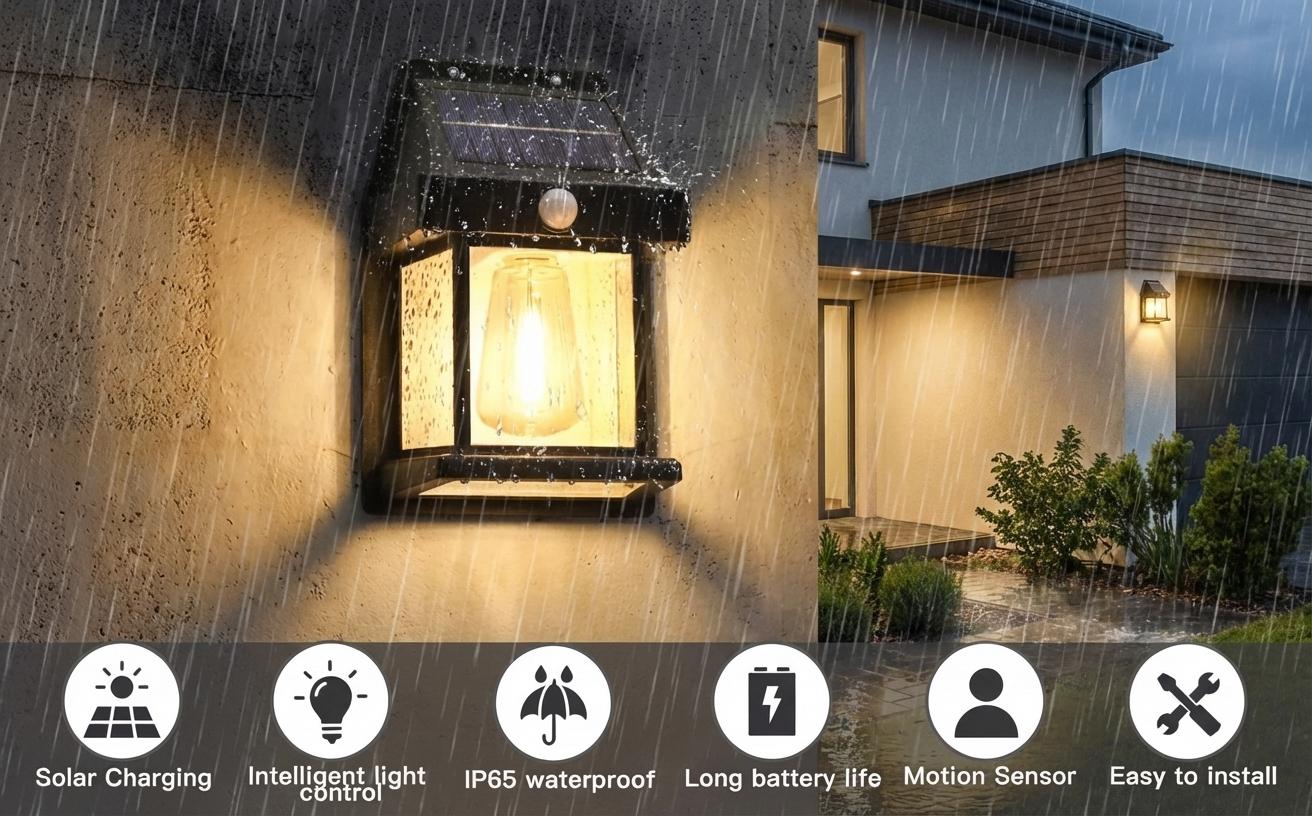 Upgrade Your Outdoor Space in 10 Minutes. Mount these Solar Wall Lights Outdoor on your fence or wall – tools included!