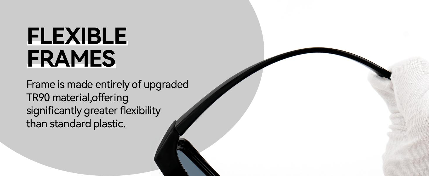 Meeloog Polarized Fit Over Sunglasses for Men & Women,Outdoor Fashion Rectangular Aviator Style, Lightweight & Flexible TR90 Frame, UV Protection Sunglasses Over Glasses ST0081 Functionality Coating Lens