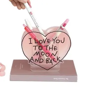 Acrylic Pen Holder with design - Perfect for Desk Organization