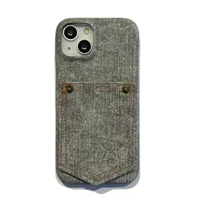 Autumn and winter denim phone case for iPhone 17 Pro Max. Fully protects against drops. Stylish shockproof cover.iphone 13-17 series