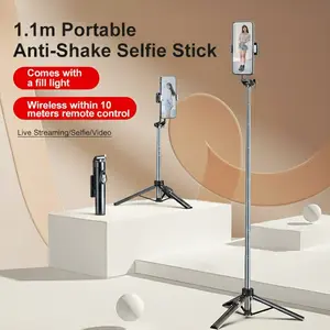 43.3” Phone Tripod Selfie  , Phone Tripod with Remote and Phone Holder, Sturdy & Stable Height Adjustable Multi-Angle Shot Selfie  Tripod for Video Recording miniselfie stick tiktok live streaming