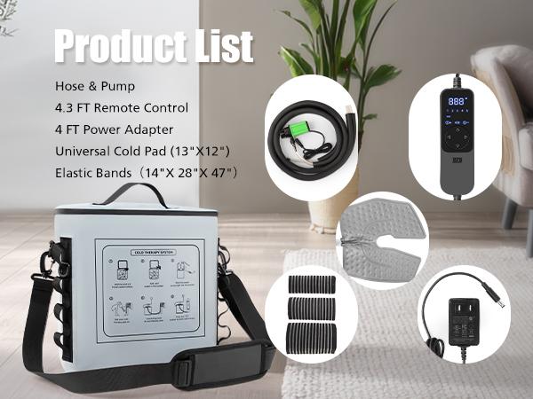 FANSEXPERT Cold Therapy Machine with Timer Portable Ice Machine for Knee After Surgery Knee Replacement Recovery System with Compression Pad for Shoulder Hip and Ankle White Adjustable Relaxing