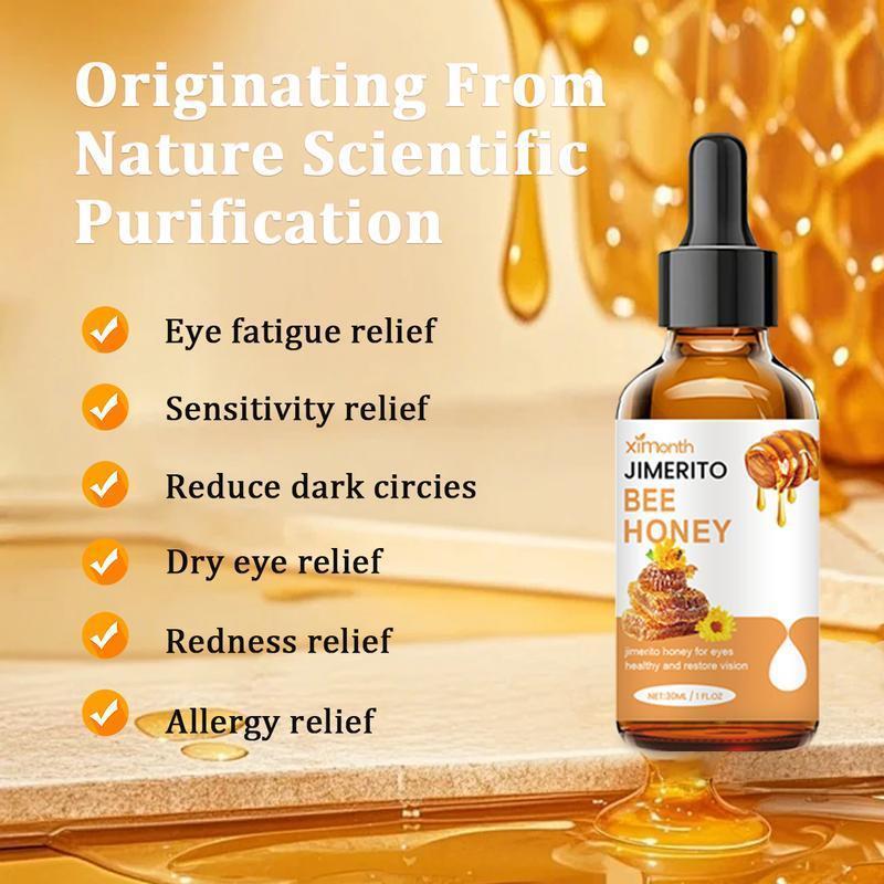 Jimerito Honey Eye Drops - Deep Hydration & Anti-Aging Care - Natural Plant-Based Formula for Gentle Daily Eye Comfort - Unisex Serum Dropper Soothing Moisture Moisturize Hydrate Hydrating