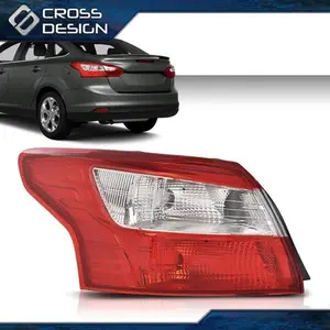 CROSSDESIGN Tail Light Lamp Outer Left Driver Side Fit For 2012-2014 Ford Focus 4-Door Sedan