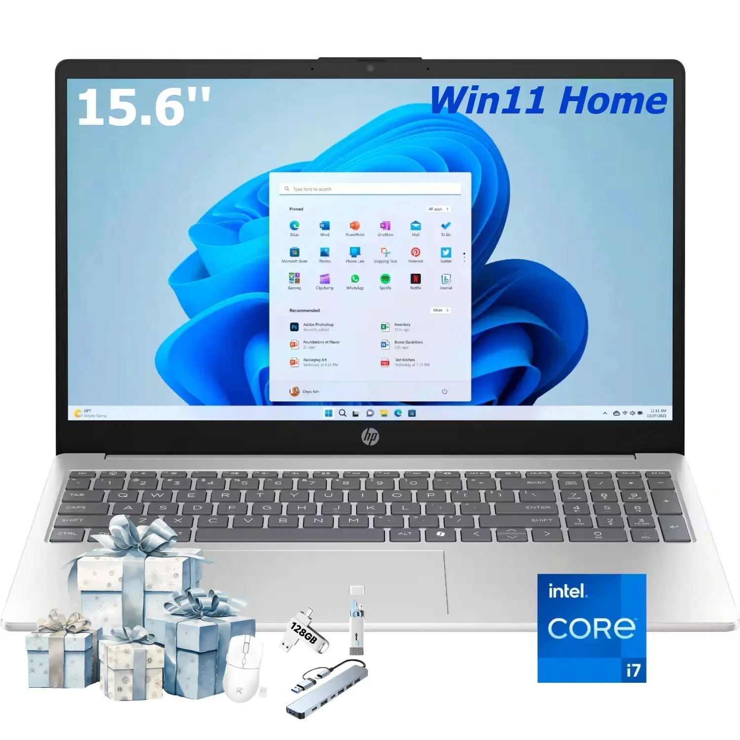 HP 15.6-inch Full HD Touchscreen Business Laptop — Intel® Core™ i7-1355U Processor (10-core, up to 5.0 GHz), Wi-Fi 6, integrated HD webcam, HDMI port, Copilot AI , Windows 11 Home,up to 32GB RAM/512GB SSD Storage,Bundle Accessory