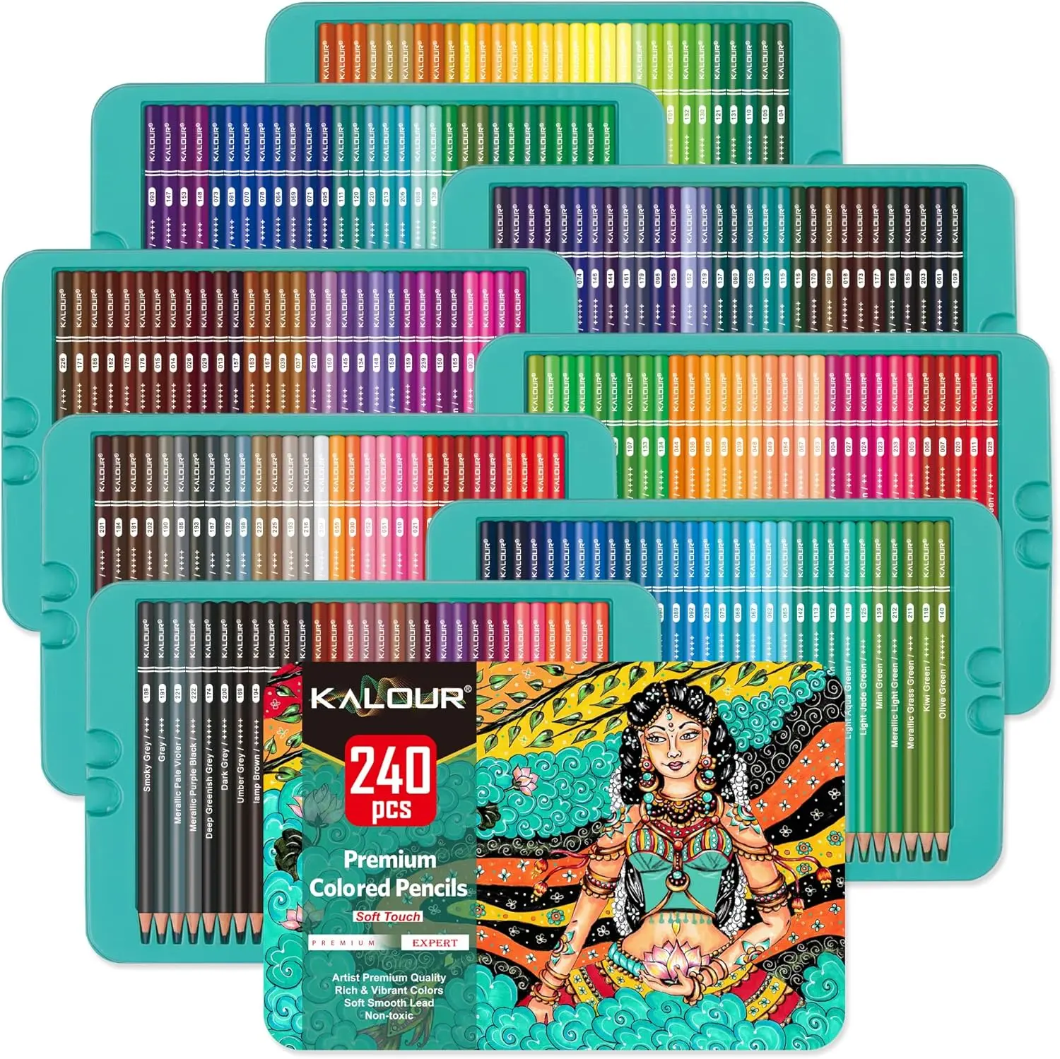 Artistic Colored Pencils Set - 240 Colors Soft Core with Vibrant Pigment, Ideal for Drawing Sketching, Office Art Supplies for Artists, TikTok Shop Back to School