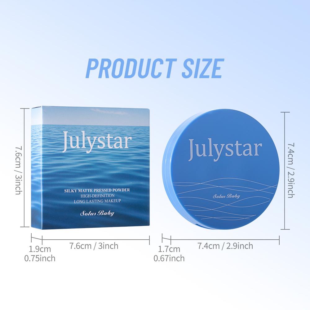 Velvet Matte Blurring Pressed Powder, Water Resistant Setting for Oily T-Zone & Pores, 12Hr Fresh Look Anti-Shine, Ultra-Fine Lightweight, Everyday Natural Finish for Humid Commute & Outdoor Events