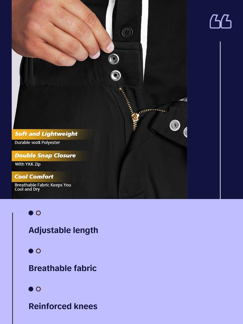 Penveer Full Length Men's Baseball Pants, Open Bottom, Loose Fit Adult Baseball Pants with Adjustable Length (Black) Athletic Tracksuit Soft Jogger Trousers