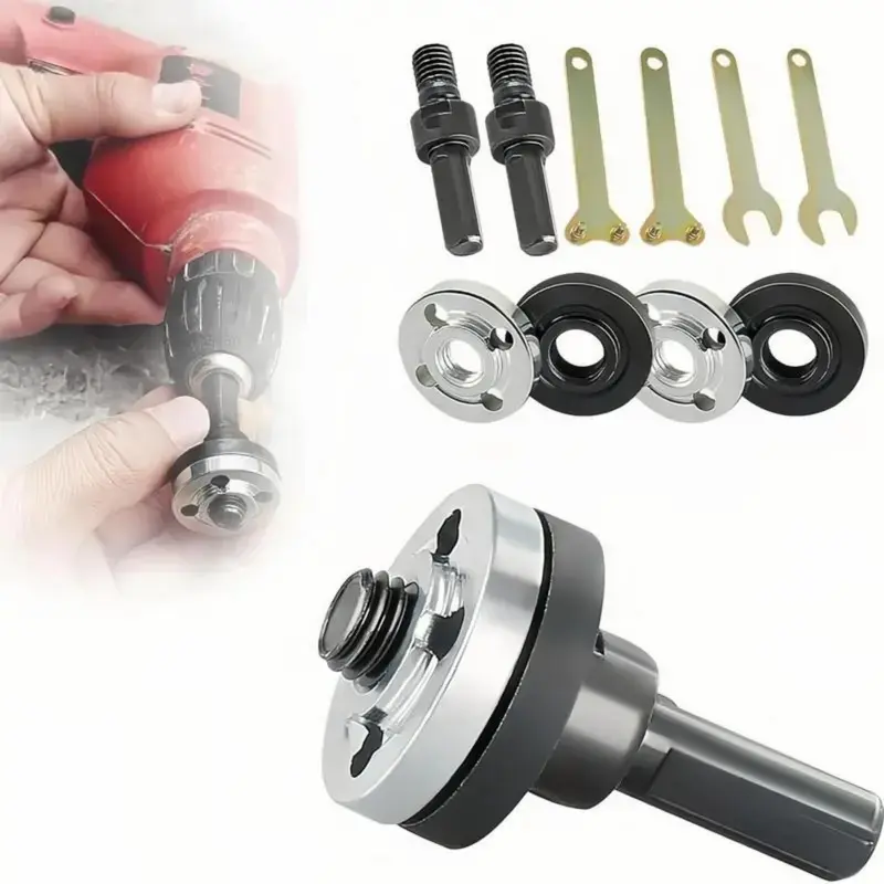 Conversion Angle Grinding Adapter Connecting Rod Kit for Electric Drill, 6mm & 10mm Arbor Mandrel Adapter with Spanner, Angle Grinding Tools Accessories, Hardware, Heavy Duty, Industrial