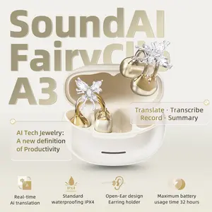 SoundAI FairyClip A3 Wireless Earbuds Hi-Fi Sound Bluetooth 4.0 30-Hour Battery Leak-Proof Privacy Perfect Gift for Him/Her