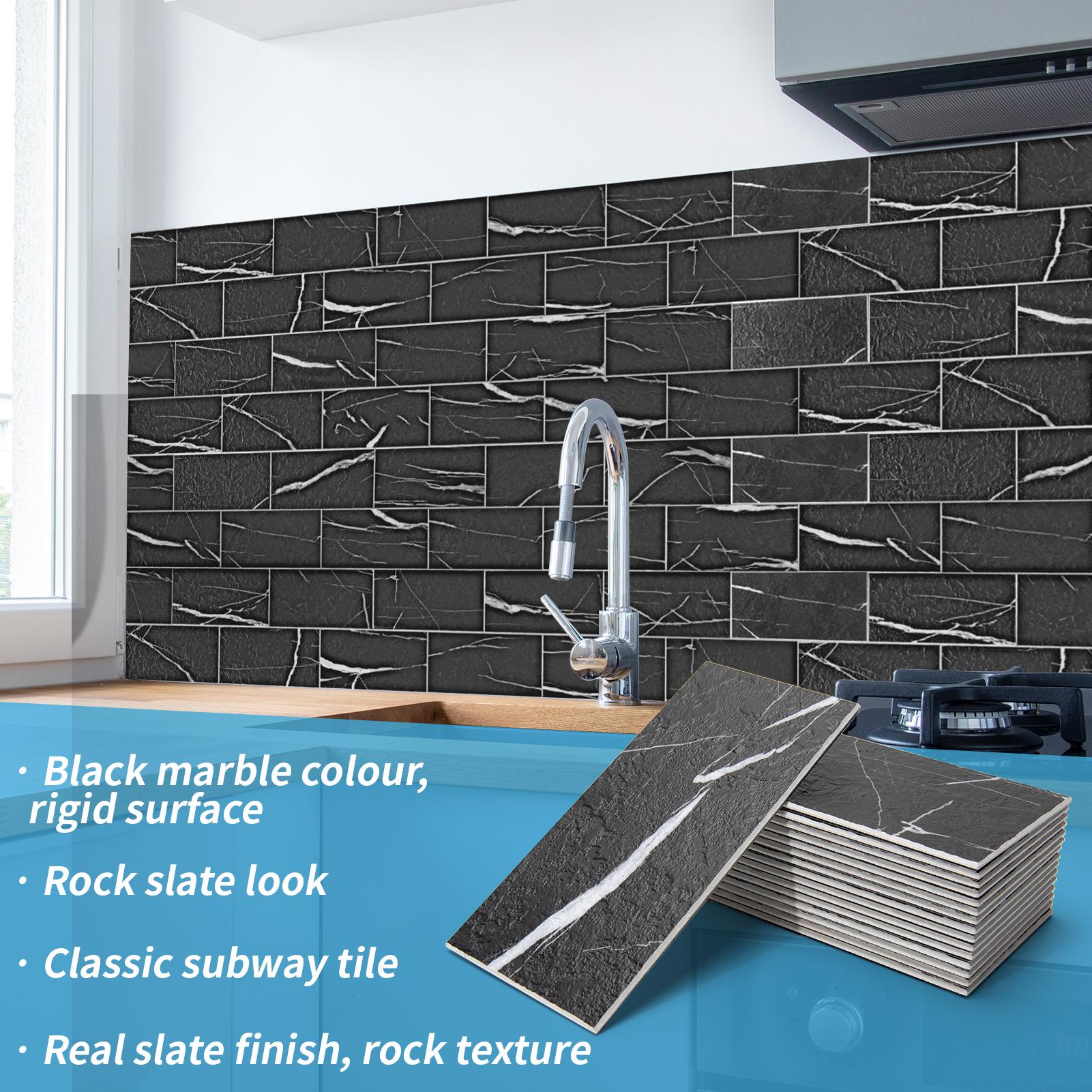 【New】Art3d 3''×6'' Peel & Stick Marble Subway Tiles – 102PCS Stick-On Wall Tile for Kitchen & Bathroom Backsplash, Fireplace Upgrade