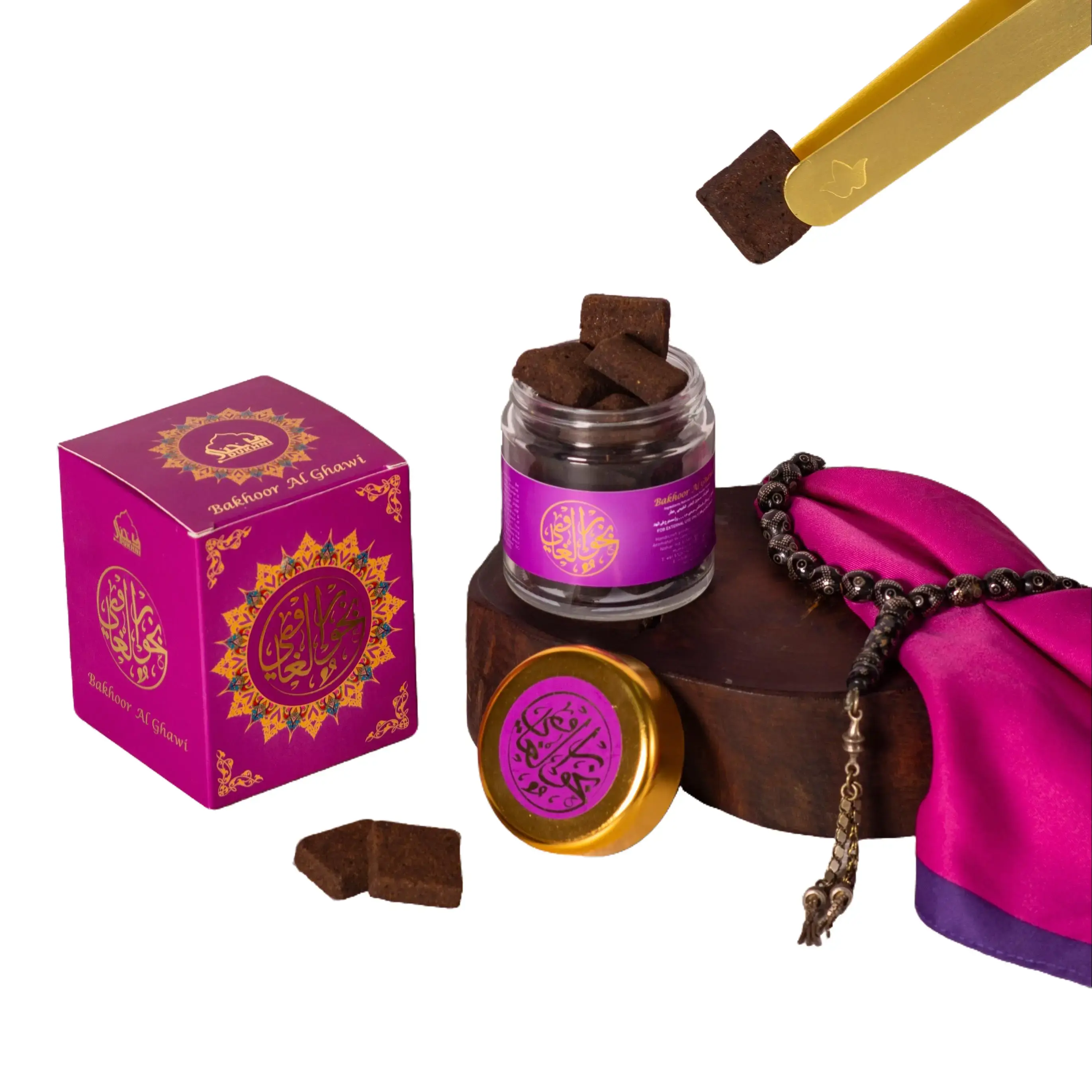 Dukhni Bakhoor Al Ghawi - Yemeni Oud Handmade Incense, 40g Jar with Traditional Recipe, Deep Exotic Blend, for Prayer & Relaxation, Islamic Eid Gift (Home Fragrance)