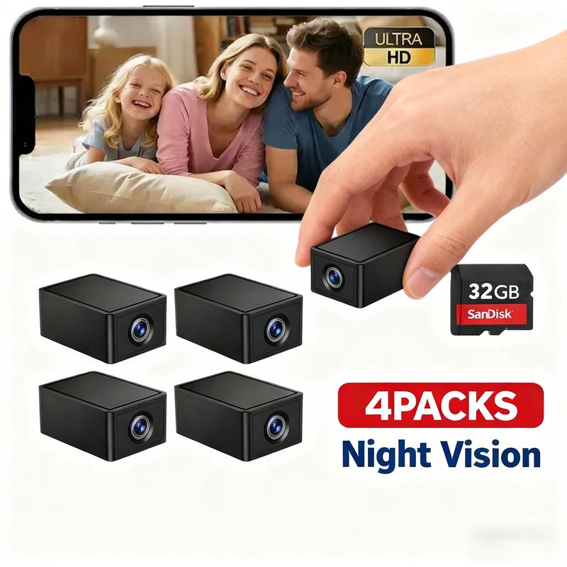 4 Pack X5 Mini Spy Camera Wireless Hidden,1080P HD 5G WiFi Nanny Cam with 32GB SD Card Included, Motion Detection, Long Battery Life,Portable Small Security Camera for Home/Office Indoor Surveillance