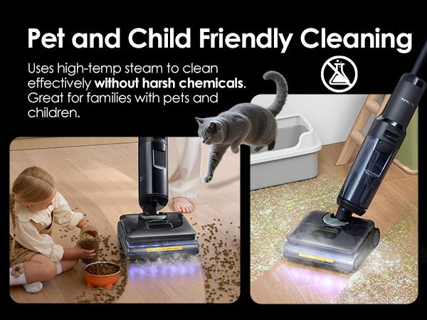 Tineco Floor One S7 Stretch Steam Cordless Wet Dry Vacuum Steam Mop All-in-One, 320℉ HyperSteam, 180° Lay-Flat, Anti-Tangle Design, FlashDry Self-Cleaning, Up to 75 Min Runtime